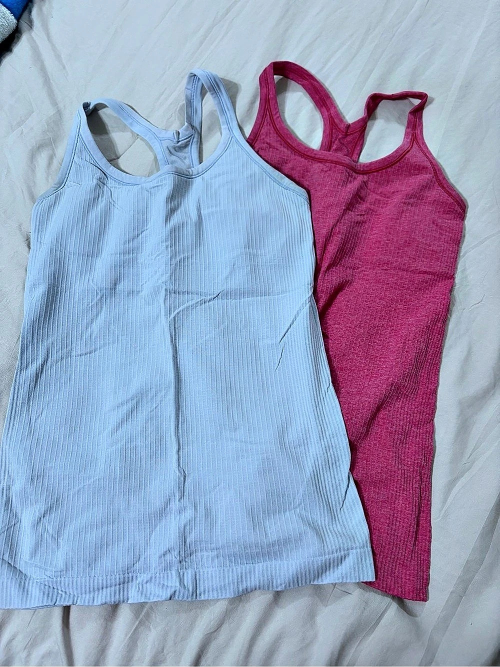 lululemon Ebb to Street Tank Top Blue & Pink Pair